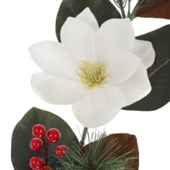 New 😀 6ft. White Magnolia & Red Berry Garland by Ashland® 😀 -Outlet Yuletide Joy Store 10699409 3
