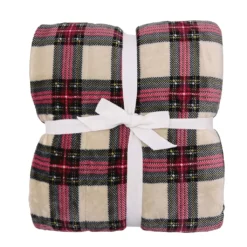 Promo ✔️ Ivory Plaid Berber Throw Blanket by Ashland® 🎉 -Outlet Yuletide Joy Store 10699724 2