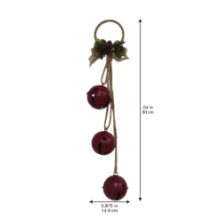 Best Sale 😀 24" Red 3 Bell Door Hanger by Ashland® ⭐ -Outlet Yuletide Joy Store 10699737 3