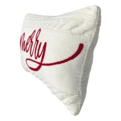 Cheap 🧨 White Knit Merry Accent Pillow by Ashland® 🧨 -Outlet Yuletide Joy Store 10699840 2
