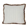 Buy ✔️ White Cable Knit 🤩 Christmas Accent Pillow with Faux Fur Trim by Ashland® 🥰 -Outlet Yuletide Joy Store 10699841 1
