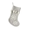 Promo ⭐ 18" Snowflake Stocking With Pom Poms by Ashland® 😀 -Outlet Yuletide Joy Store 10699855 1