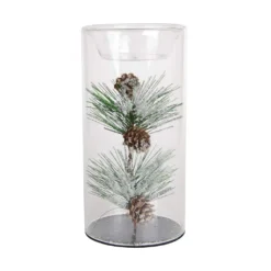 Discount 👍 8" Pine Leaf Glass Tealights Holder by Ashland® ⌛ -Outlet Yuletide Joy Store 10699905 2