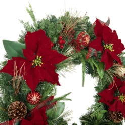 Brand new 💯 30" Poinsettias, Pinecones, Berries & Ornaments Wreath by Ashland® ⌛ -Outlet Yuletide Joy Store 10699997 2