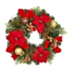 Buy ⌛ 24" Red & Gold Poinsettia & Pinecone Wreath by Ashland® 😍 -Outlet Yuletide Joy Store 10700002 1