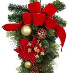 Best Pirce ❤️ 32" Poinsettia & Pinecone Teardrop by Ashland® ❤️ -Outlet Yuletide Joy Store 10700004 2