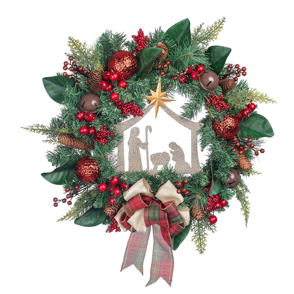 Best deal ⭐ 24" Church & Red Ball Ornament Pine Wreath by Ashland® 💯 3 Best deal ⭐ 24" Church & Red Ball Ornament Pine Wreath by Ashland® 💯