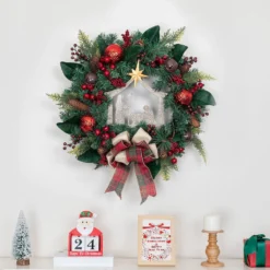 Best deal ⭐ 24" Church & Red Ball Ornament Pine Wreath by Ashland® 💯 10 Best deal ⭐ 24" Church & Red Ball Ornament Pine Wreath by Ashland® 💯 -Outlet Yuletide Joy Store 10700019 4