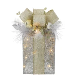 Cheap 🌟 16" White Pine Gift Box With LED Lights by Ashland® ❤️ -Outlet Yuletide Joy Store 10700058 2