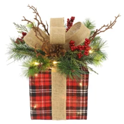 Best Sale 🌟 14" Large Red & Green Gift Box With LED Lights by Ashland® ⌛ -Outlet Yuletide Joy Store 10700067 2