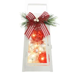 Flash Sale ❤️ 12" White Lantern With Ornaments & Bow by Ashland® 😉 -Outlet Yuletide Joy Store 10700068 2