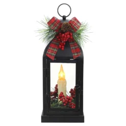 New ⭐ 12" Black Metal Lantern With LED Lights by Ashland® 🎁 -Outlet Yuletide Joy Store 10700071 2