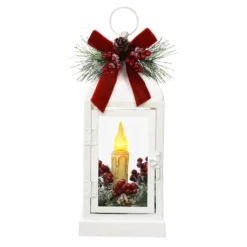 Coupon 🌟 12" White Metal Lantern With LED Lights by Ashland® ⭐ -Outlet Yuletide Joy Store 10700073 2