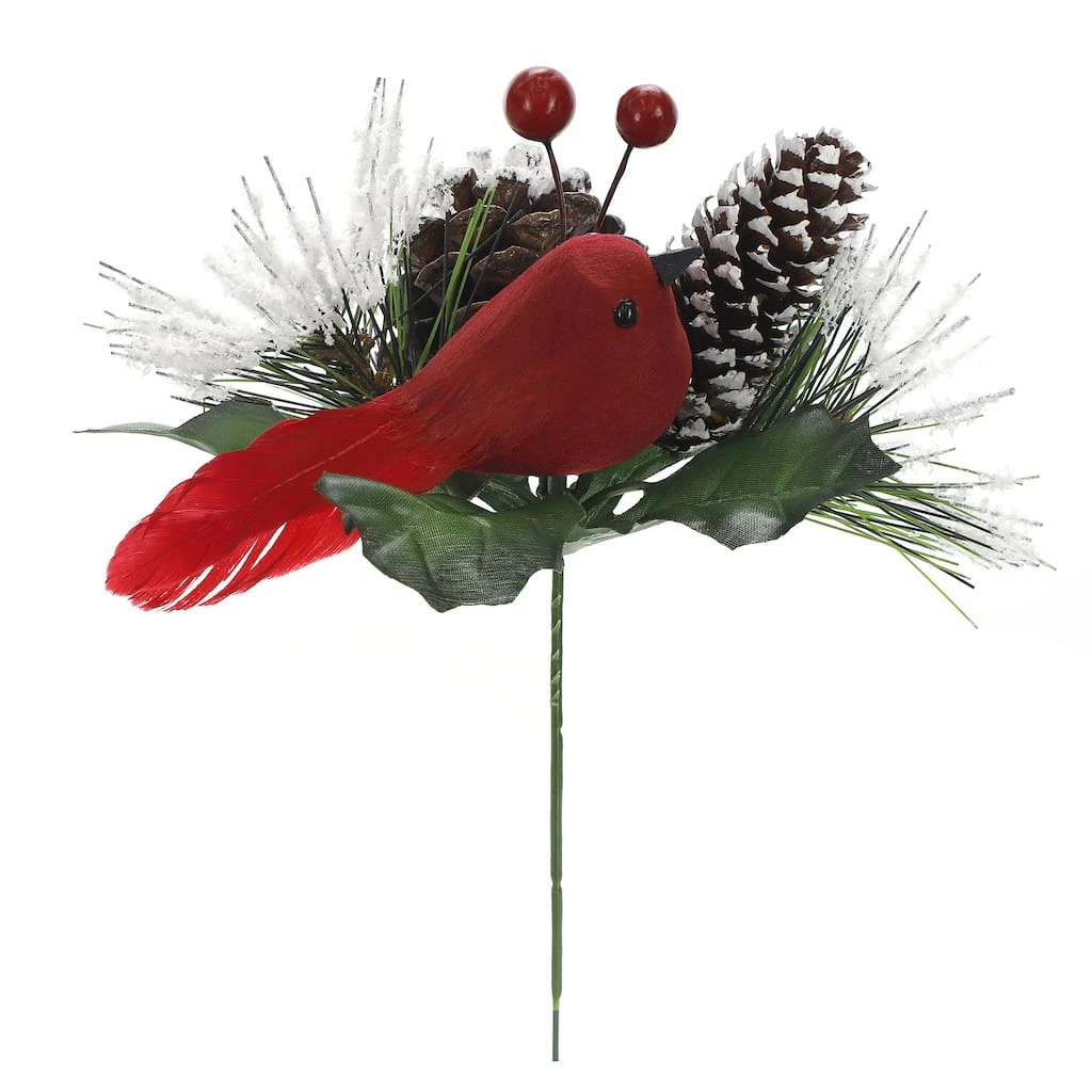 New 🎉 Red Bird & Snowy Pinecone Pick by Ashland® ❤️ 3 New 🎉 Red Bird & Snowy Pinecone Pick by Ashland® ❤️