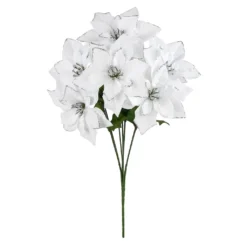 Best deal ❤️ White & Silver Poinsettia Bush by Ashland® ✔️