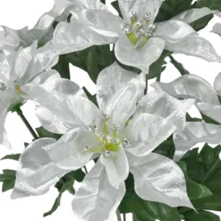 Brand new 🛒 Silver Poinsettia Bush by Ashland® 🧨 -Outlet Yuletide Joy Store 10700139 2