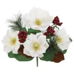 Deals 👍 White Magnolia, Berry & Pine Mix Bush by Ashland® ⭐ -Outlet Yuletide Joy Store 10700155 2