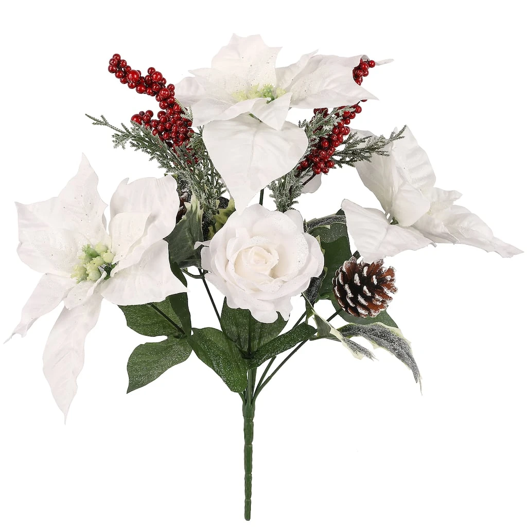 Best Pirce ⭐ Mixed Rose, Poinsettia, Pinecone & Berry Bouquet by Ashland® ⭐ 3 Best Pirce ⭐ Mixed Rose, Poinsettia, Pinecone & Berry Bouquet by Ashland® ⭐
