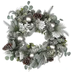 Best deal 👏 24" Flocked Pine, Snowflakes & Ornaments Wreath by Ashland® ❤️