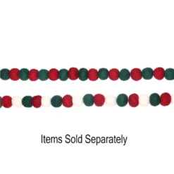 Top 10 ✔️ Assorted 6ft. Red & Green Felt Pom Pom Garland by Ashland® ✔️