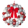 Best deal ⭐ 23" Red & White Ball Ornament Wall Wreath by Ashland® 😍 -Outlet Yuletide Joy Store 10700709 1