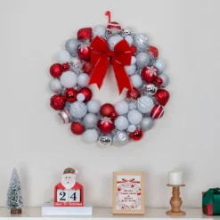 Best deal ⭐ 23" Red & White Ball Ornament Wall Wreath by Ashland® 😍 9 Best deal ⭐ 23" Red & White Ball Ornament Wall Wreath by Ashland® 😍 -Outlet Yuletide Joy Store 10700709 4