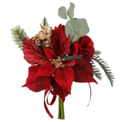 Wholesale 🎉 Dark Red Poinsettia, Rose & Eucalyptus Bundle by Ashland® 🤩