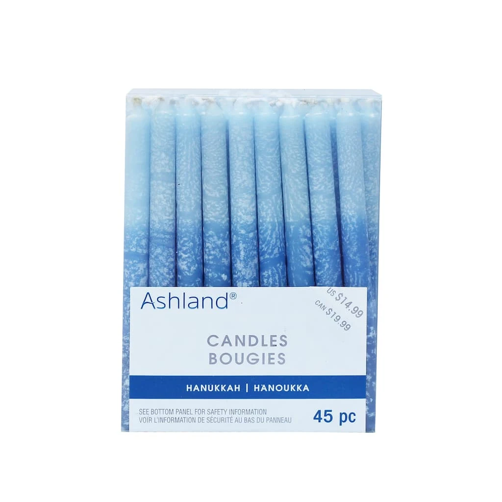 Promo π Blue & White Frosted Hanukkah Candles by Ashland®, 45ct. π 3 Promo π Blue & White Frosted Hanukkah Candles by Ashland®, 45ct. π