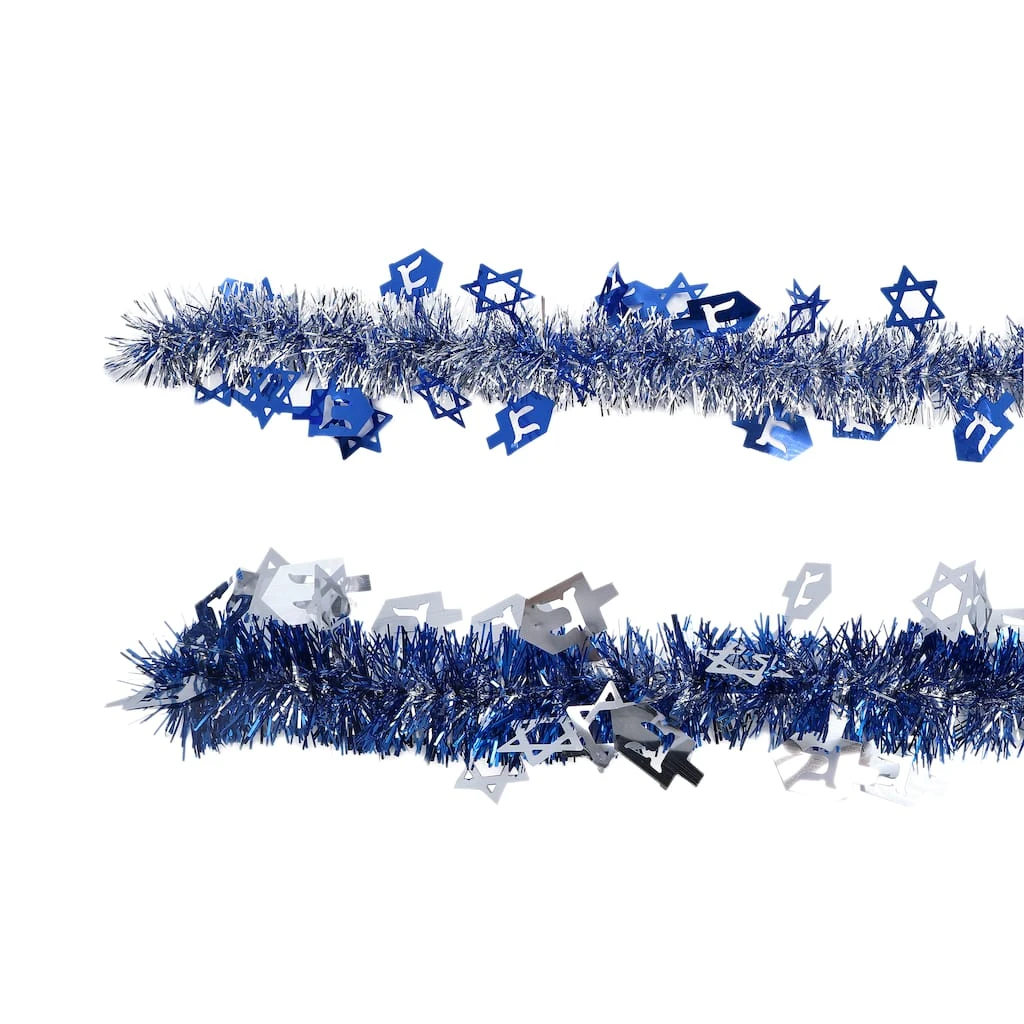 Best Pirce 👏 Assorted 12ft. Hanukkah Tinsel Garland by Ashland® 👍 3 Best Pirce 👏 Assorted 12ft. Hanukkah Tinsel Garland by Ashland® 👍