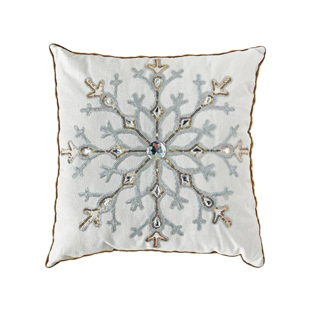 Promo ⭐ Beaded Snowflake Throw Pillow by Ashland® 🧨 3 Promo ⭐ Beaded Snowflake Throw Pillow by Ashland® 🧨
