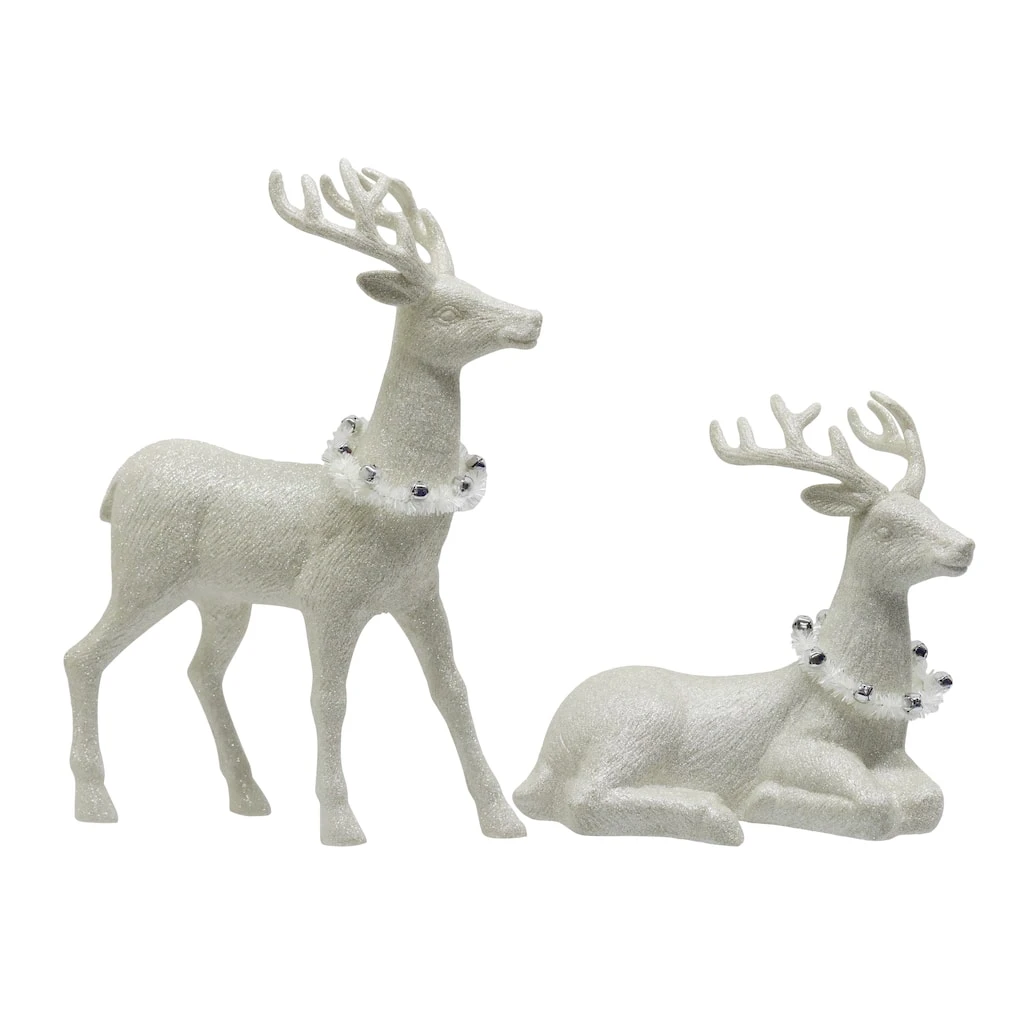 Discount 👏 Assorted Glittery White Deer by Ashland® ✨ 3 Discount 👏 Assorted Glittery White Deer by Ashland® ✨