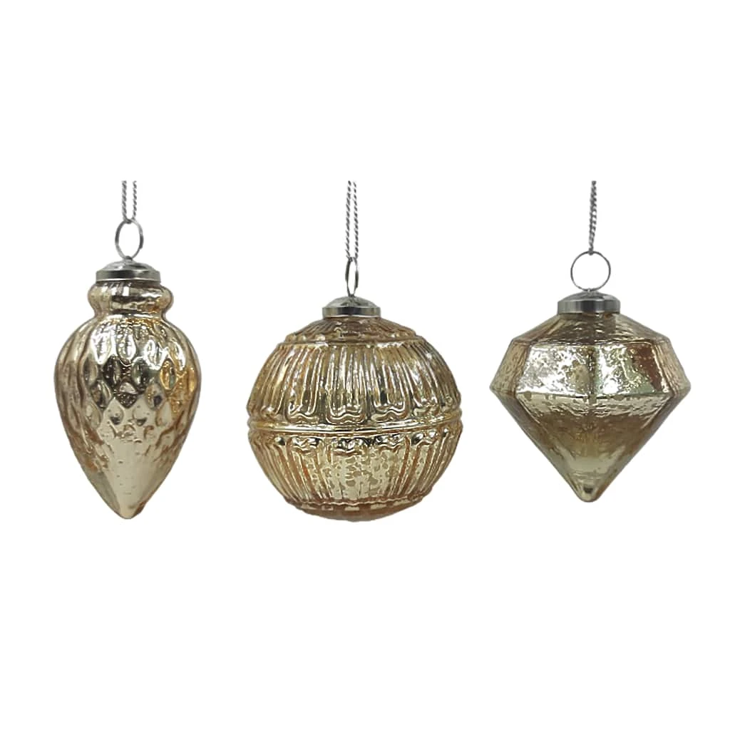 Discount π Assorted 4" Gold Glass Ornament by Ashland® π 3 Discount π Assorted 4" Gold Glass Ornament by Ashland® π