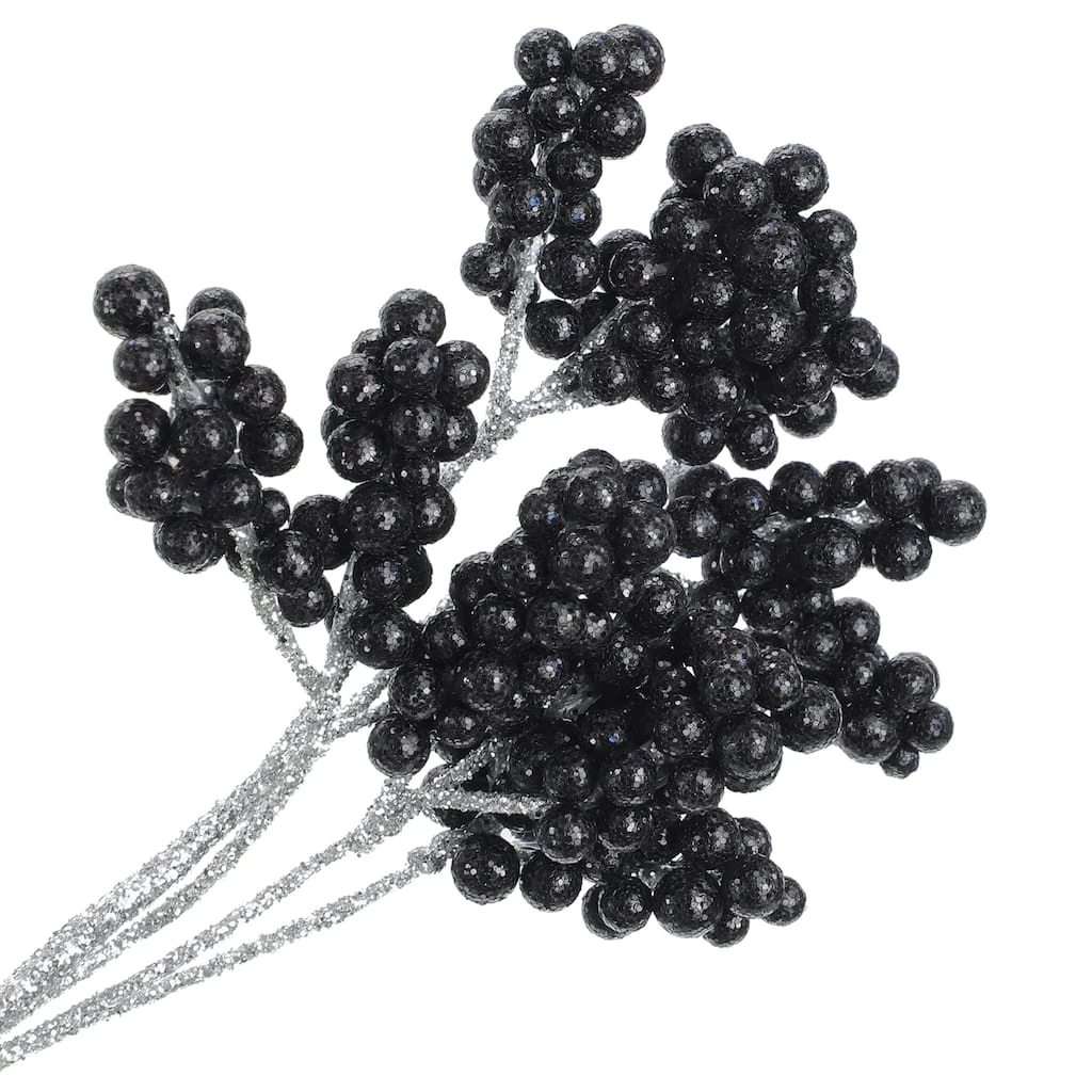 Cheapest 😉 Black Berry & Silver Glitter Micro Berry Stem by Ashland® ✨ 4 Cheapest 😉 Black Berry & Silver Glitter Micro Berry Stem by Ashland® ✨ - Image 2