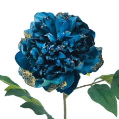 Best Sale ⌛ Blue & Glittery Gold Peony Stem by Ashland® 🔥 -Outlet Yuletide Joy Store 10701005 2