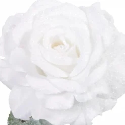 Cheap ✨ Snow Covered White Rose Stem by Ashland® ⌛ -Outlet Yuletide Joy Store 10701034 2