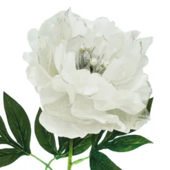 Outlet 👏 Glittery Silver & White Peony Stem by Ashland® 🛒 -Outlet Yuletide Joy Store 10701037 3