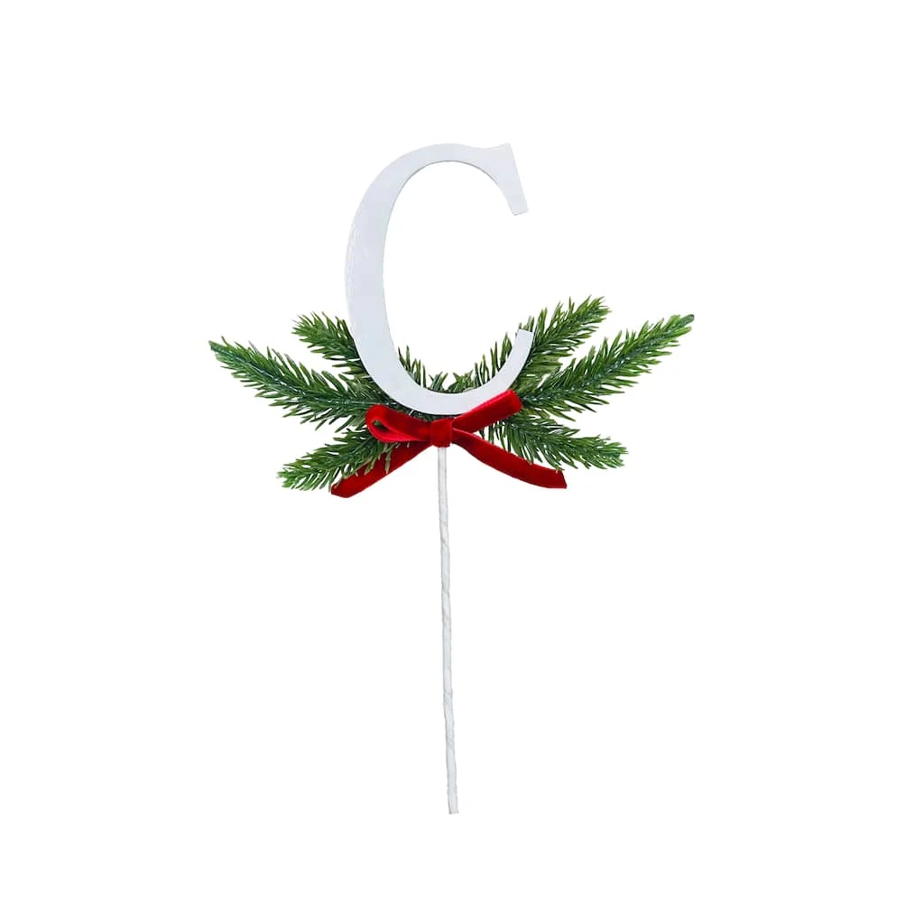 Discount 🤩 Christmas Pine Sprig Letter C Pick by Ashland® 💯 3 Discount 🤩 Christmas Pine Sprig Letter C Pick by Ashland® 💯