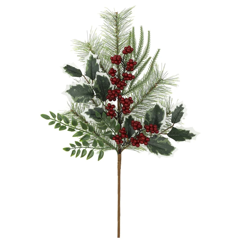 Promo ✔️ Pine Leaf Stem with Holly Berries by Ashland® 🎉 3 Promo ✔️ Pine Leaf Stem with Holly Berries by Ashland® 🎉