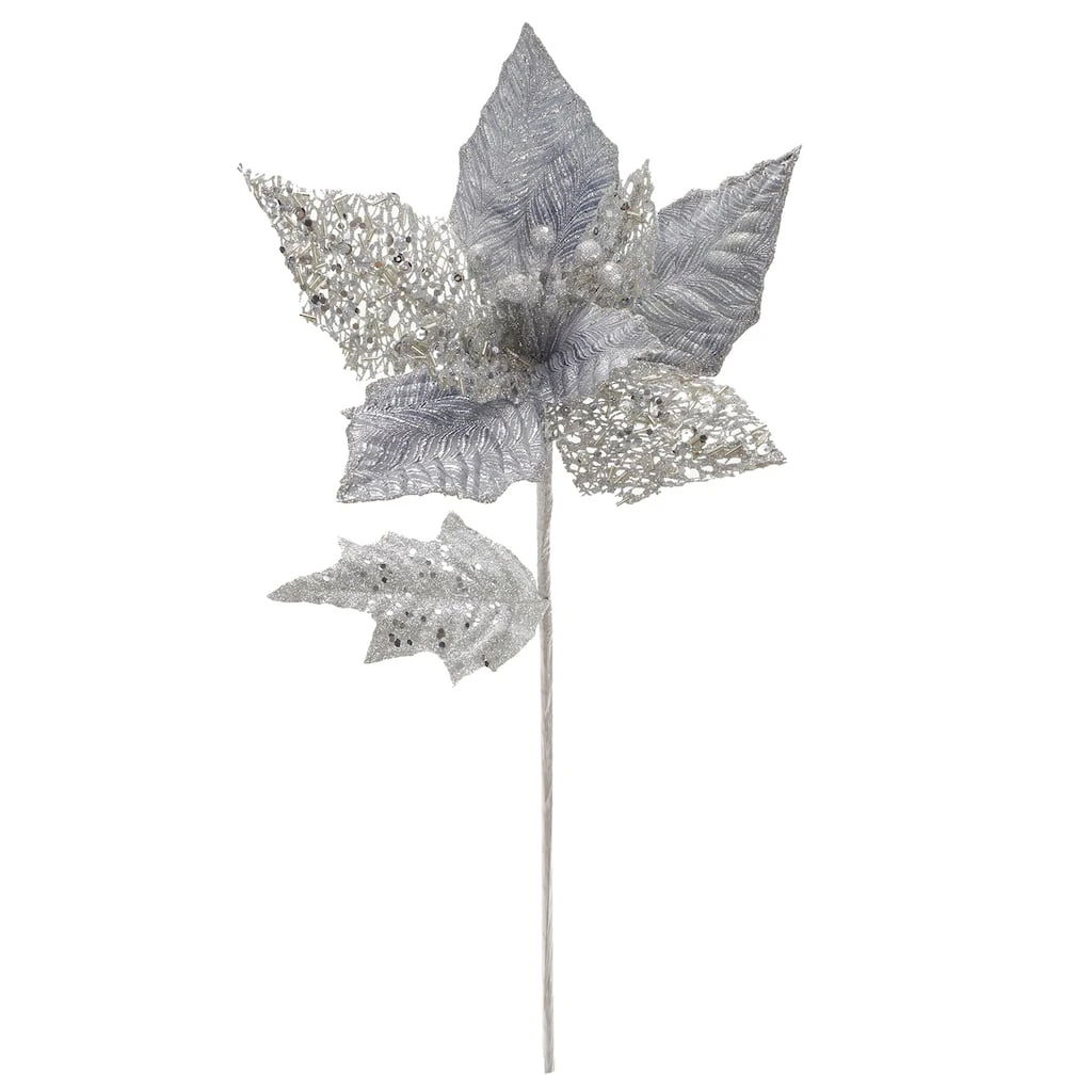 Budget ✨ Silver Jewel Poinsettia Stem by Ashland® ⌛ 4 Budget ✨ Silver Jewel Poinsettia Stem by Ashland® ⌛ - Image 2