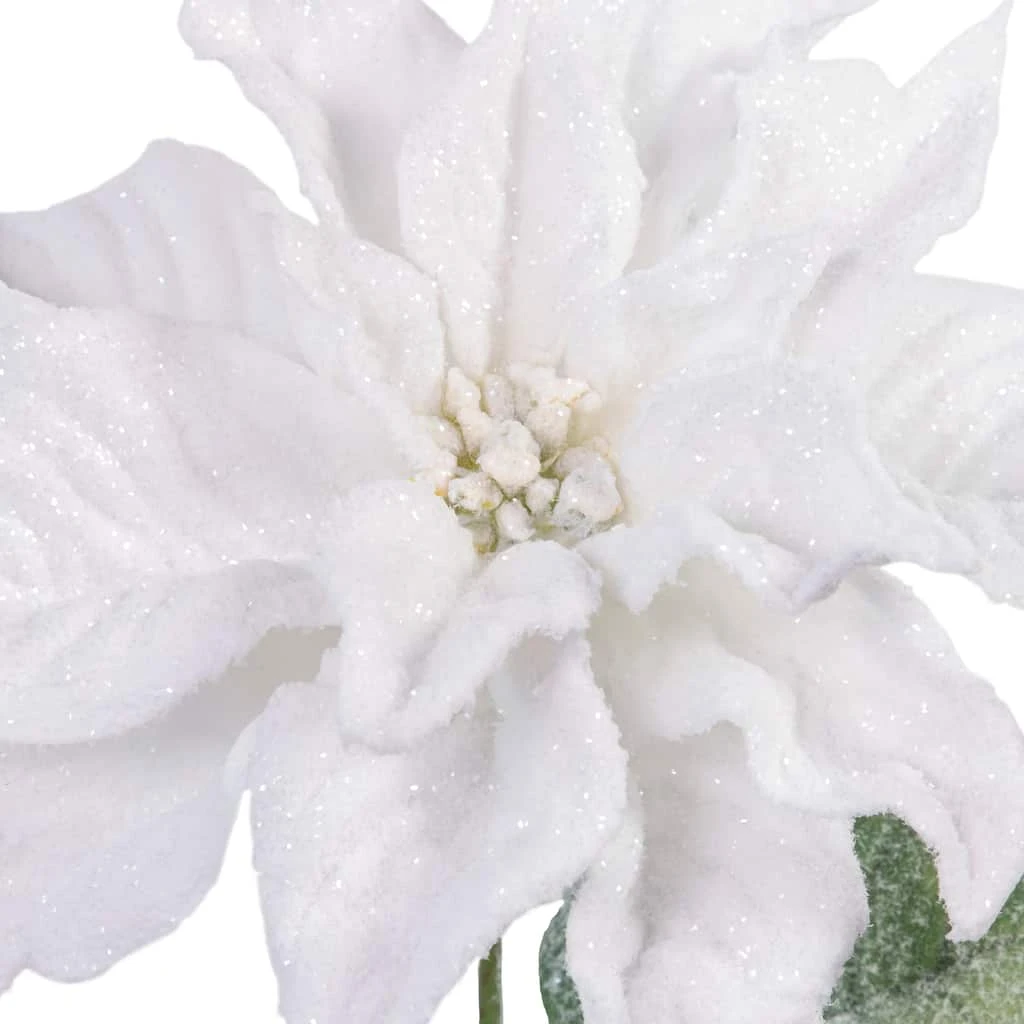 Outlet π White Glitter Poinsettia Stem by Ashland® βοΈ 4 Outlet π White Glitter Poinsettia Stem by Ashland® βοΈ - Image 2