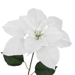 Hot Sale 💯 Glittery White Poinsettia Stem by Ashland® ✨ -Outlet Yuletide Joy Store 10701333 3