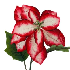 Cheapest ⌛ Red & White Poinsettia Stem by Ashland® 😀 -Outlet Yuletide Joy Store 10701339 2