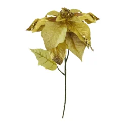 Wholesale 🔔 Metallic Gold & Glitter Poinsettia Stem by Ashland® ⭐