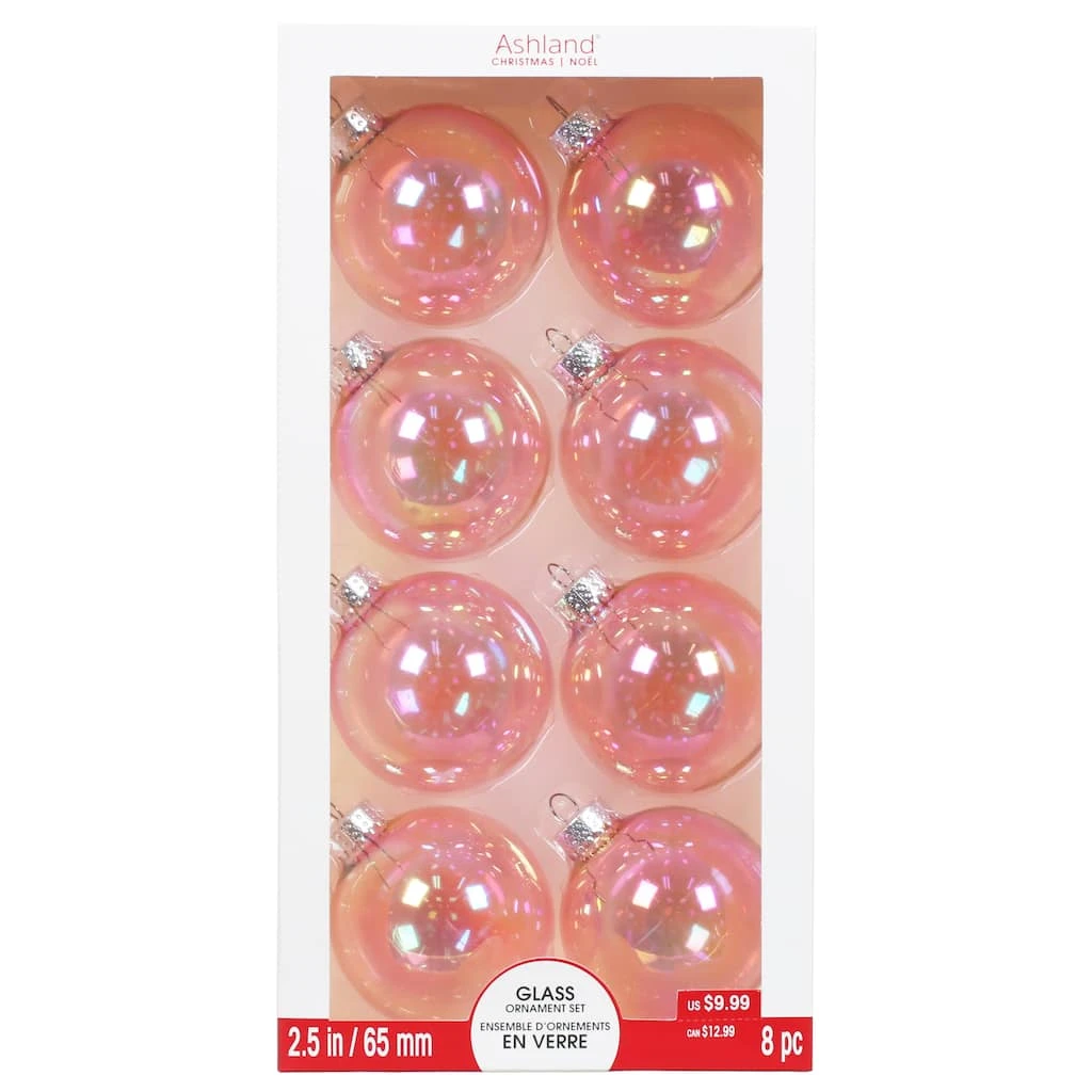Brand new ❤️ Assorted 8ct. 2.5" Light Pink Glass Ball Ornaments by Ashland® 🎉 7 Brand new ❤️ Assorted 8ct. 2.5" Light Pink Glass Ball Ornaments by Ashland® 🎉 - Image 5