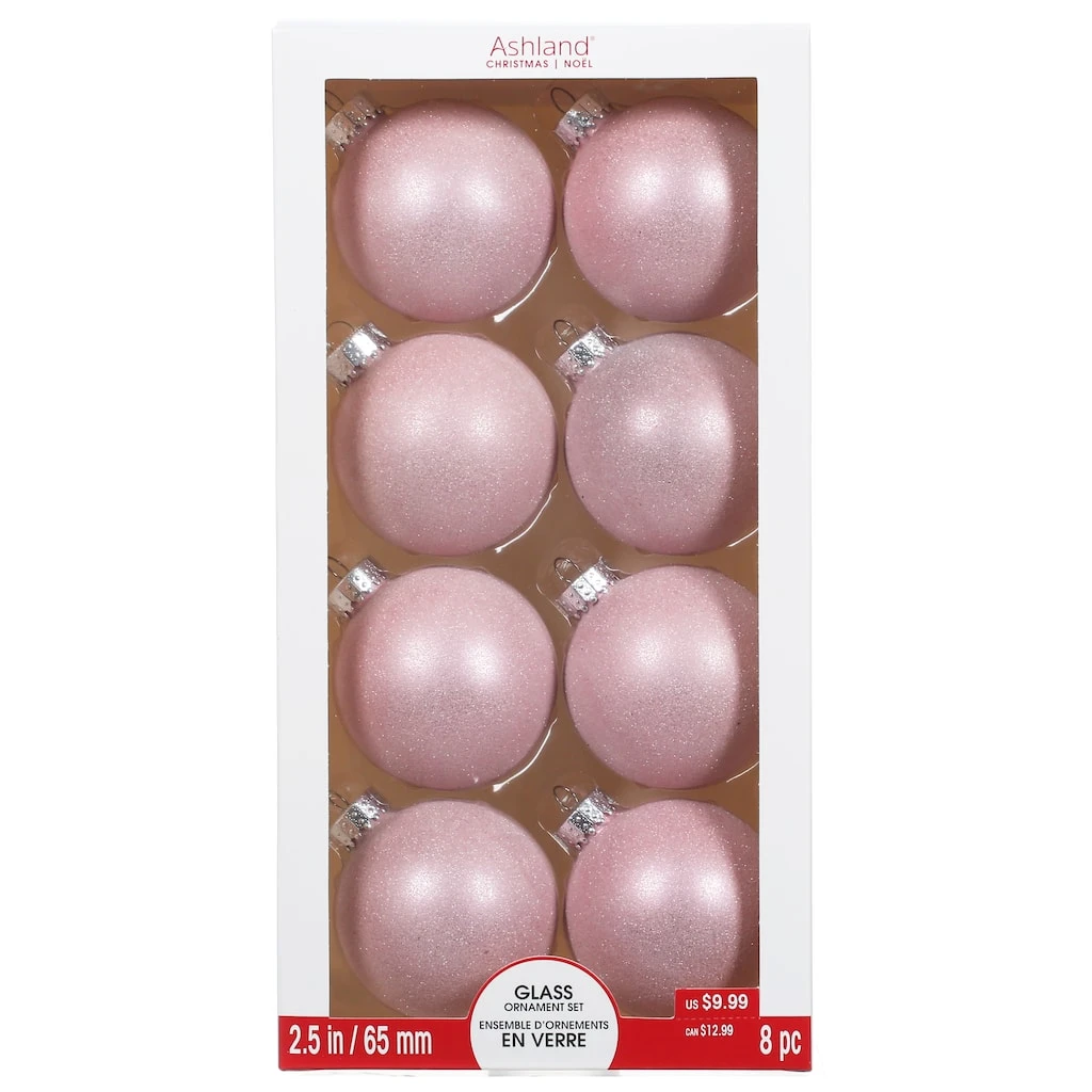 Brand new ❤️ Assorted 8ct. 2.5" Light Pink Glass Ball Ornaments by Ashland® 🎉 8 Brand new ❤️ Assorted 8ct. 2.5" Light Pink Glass Ball Ornaments by Ashland® 🎉 - Image 6