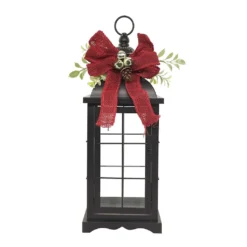 Budget 🛒 15" Black Lantern with Red Bow by Ashland® ⭐