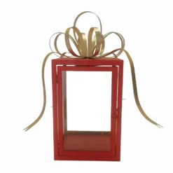 Coupon 🥰 13.5" Red & Gold Gift Box Lantern by Ashland® 🎁