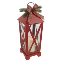 Brand new 🎉 16" Red LED Candle Lantern with Greenery by Ashland® ⭐ -Outlet Yuletide Joy Store 10701726 2