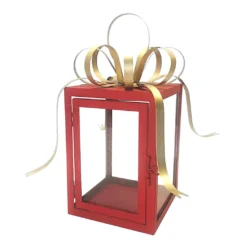 Best Pirce 🧨 11" Red & Gold Gift Box Lantern by Ashland® 🔔 -Outlet Yuletide Joy Store 10701727 2