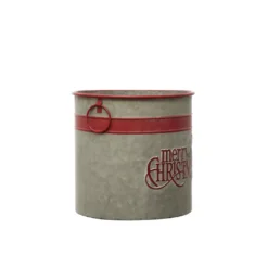 Cheap 👏 10.5" Small Merry Christmas Galvanized Metal Bucket by Ashland® 🎁 -Outlet Yuletide Joy Store 10701751 2